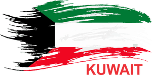 Kuwait Flag Brush Stroke PNG image with transparent background