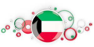 Kuwait Flag Bubble Design PNG image with transparent background