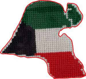 Kuwait Map Art Crochet PNG image with transparent background