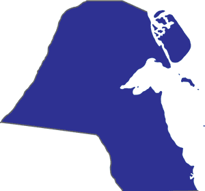Kuwait Map Outline PNG image with transparent background