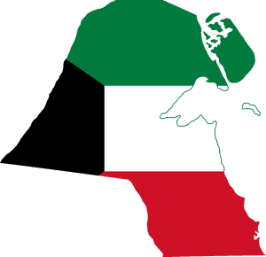 Kuwait Map Outlinedwith Flag Colors PNG image with transparent background