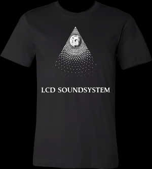L C D Soundsystem Black Shirt Design PNG image with transparent background