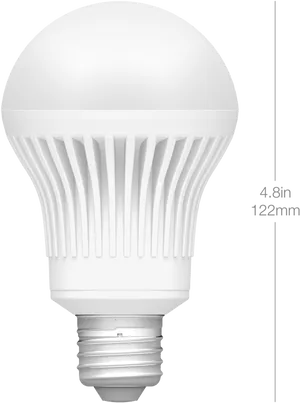 L E D Light Bulb Dimensions PNG Image