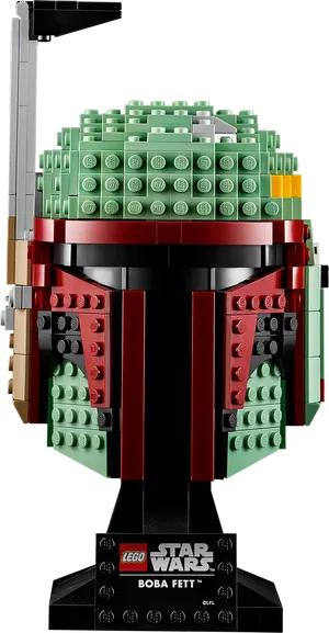 L E G O Star Wars Boba Fett Helmet Display PNG Image