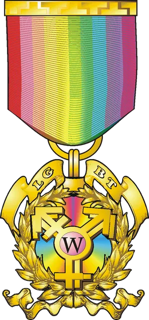 L G B T Inclusive Medal Design PNG Image