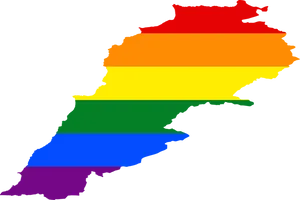 L G B T Pride Colored Lebanon Map PNG Image