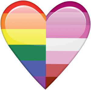 L G B T Q Heart Pride Flag PNG image with transparent background