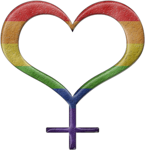 L G B T Q Lesbian Symbol Heart PNG image with transparent background