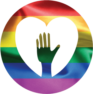 L G B T Q Rainbow Heart Silhouette PNG image with transparent background