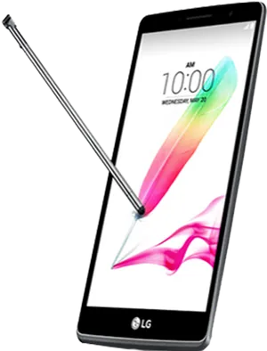 L G Stylus Smartphone Display PNG Image