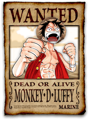 L Is For Luffy - Monkey D Luffy's Current Bounty PNG image with transparent background