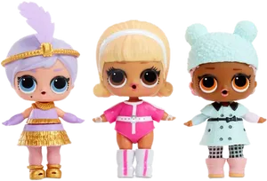 L O L Surprise Dolls Collection PNG Image