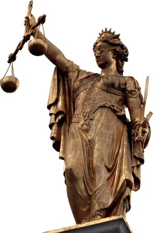 Lady Justice Statue Bronze PNG Image