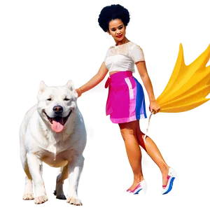 Lady With Dog Png 06112024 PNG Image