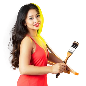 Lady With Paintbrush Png Ocn PNG Image