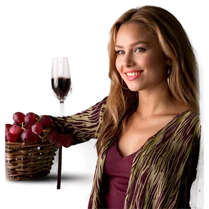 Lady With Wine Png 06112024 PNG Image