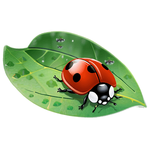 Ladybug on Leaf PNG agg35 PNG image with transparent background