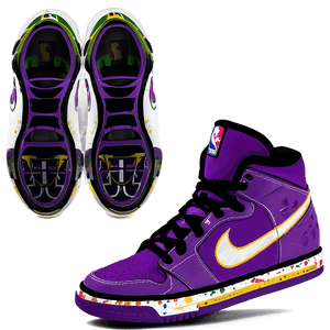 Lakers Custom Shoes PNG 05212024 PNG image with transparent background