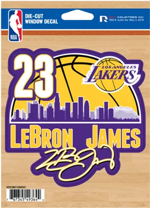 Lakers Le Bron James Decal23 PNG Image