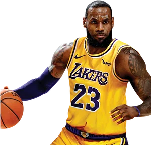 Lakers Player In Action PNG Image