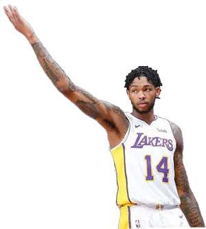 Lakers Player Raising Arm PNG Image