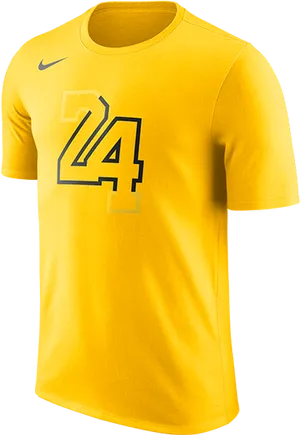 Lakers Yellow T Shirt Number24 PNG Image