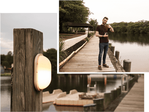 Lakeside Dock Collage PNG with transparent background