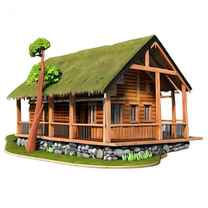 Lakeside Fishing Cabin Png Fve PNG Image