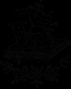 Lamb With Flag Embossed Design PNG with transparent background