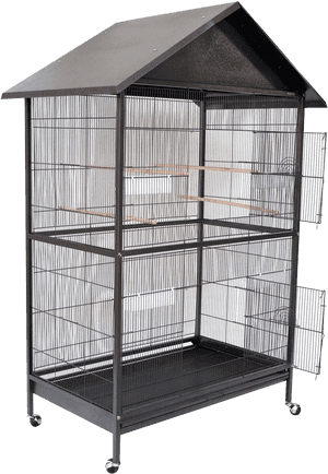 Cage Png Hd Background - Bird Cage With Roof, Transparent Png PNG with transparent background