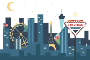 Las Vegas Skyline Illustration PNG Image