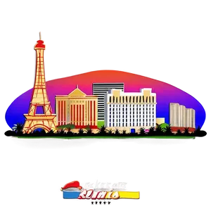 Las Vegas Skyline With Casino Png Xfw PNG Image