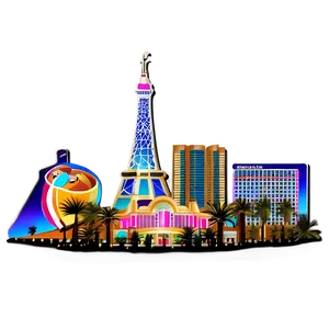 Las Vegas Skyline With Hotels Png Sio PNG Image