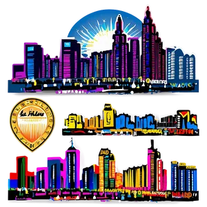 Las Vegas Skyline With Landmarks Png 82 PNG Image