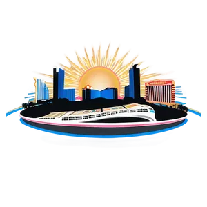 Las Vegas Skyline With Sun Png 06252024 PNG Image