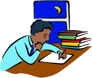 Weary Man Writing At Night - Studying At Night, HD Png Download PNG with transparent background