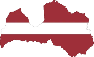 Latvia Map Flag Overlay PNG Image