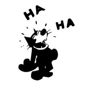 Laughing Cartoon Cat Illustration PNG image with transparent background