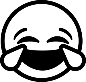 Laughing Emoji Laugh Crying Emoji Transparent Png - Laughing Emoji Black And White, Png Download PNG with transparent background