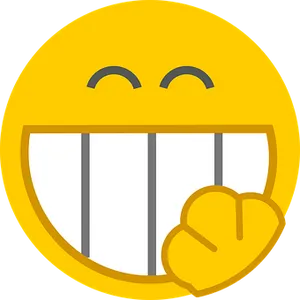 Laughing Emoji With Braces PNG Image