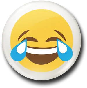 Laughing Emoji With Tears Button PNG Image