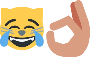 Laughing Emojiwith O K Hand Sign PNG Image