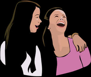 Laughing Friends Vector Illustration PNG with transparent background