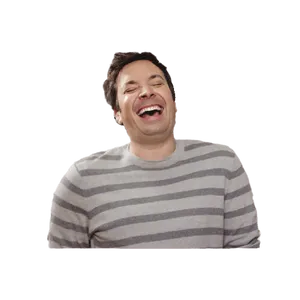 Laughing Man Striped Shirt PNG Image