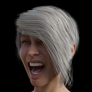 Laughing Woman3 D Render PNG image with transparent background