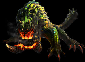 Lava Mouth Monster PNG image with transparent background