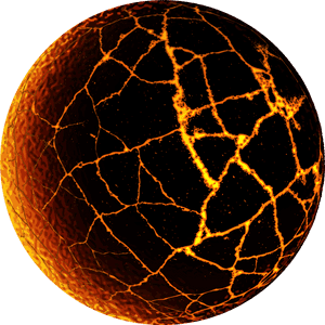 Lava Planet Cracked Surface PNG