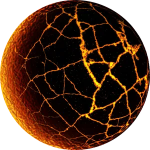 Lava Planet Cracked Surface PNG Image