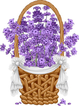 Lavender Basket Illustration PNG image with transparent background