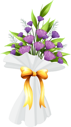 Lavender Bouquet Illustration PNG image with transparent background